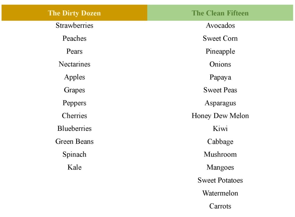 List of fruits